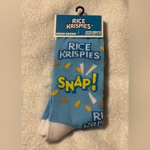 Rice Krispies Cereal Crew Socks Blue with Motif, Fits Men’s Adult Shoe Size 6-12